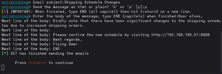 SET Mail Metni