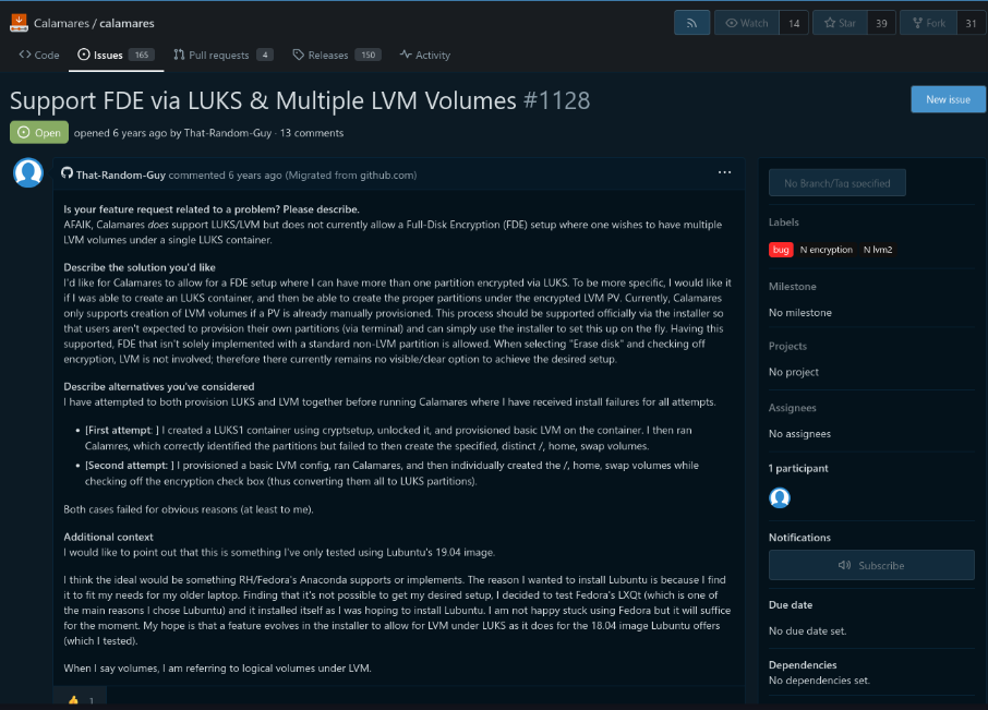 Calamares Issue